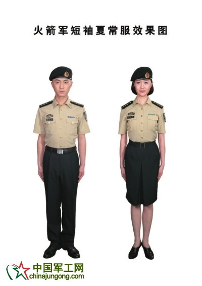 火箭軍短袖夏常服效果圖