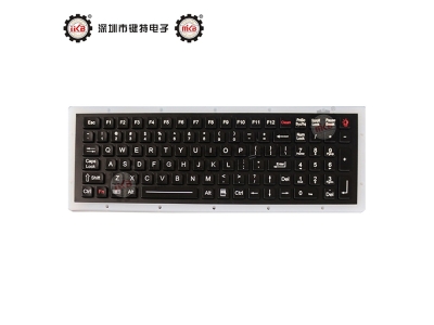 IP67動態防塵防水防暴不銹鋼電鍍黑鈦面板軍用臺式鍵盤